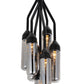 HomeRoots 10.5" x 10.5" x 48" Carbon Steel Pendant Lamp in Black Finish