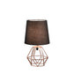 HomeRoots 11” Geometric Metal Table Lamp With Black and Pink Finish
