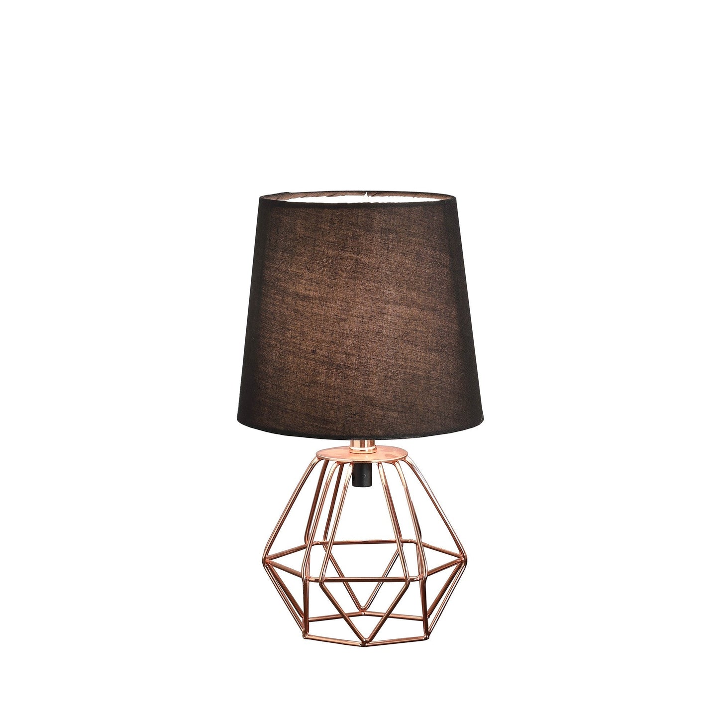 HomeRoots 11” Geometric Metal Table Lamp With Black and Pink Finish