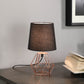 HomeRoots 11” Geometric Metal Table Lamp With Black and Pink Finish