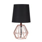 HomeRoots 11” Geometric Metal Table Lamp With Black and Pink Finish