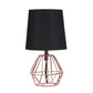 HomeRoots 11” Geometric Metal Table Lamp With Black and Pink Finish