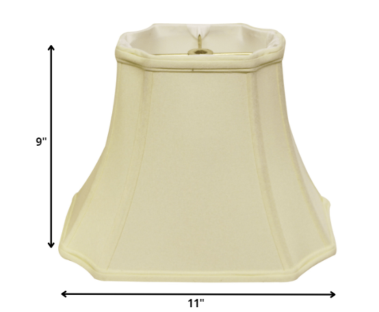 HomeRoots 11" Inverted Rectangle Shantung Lampshade in Ivory Finish