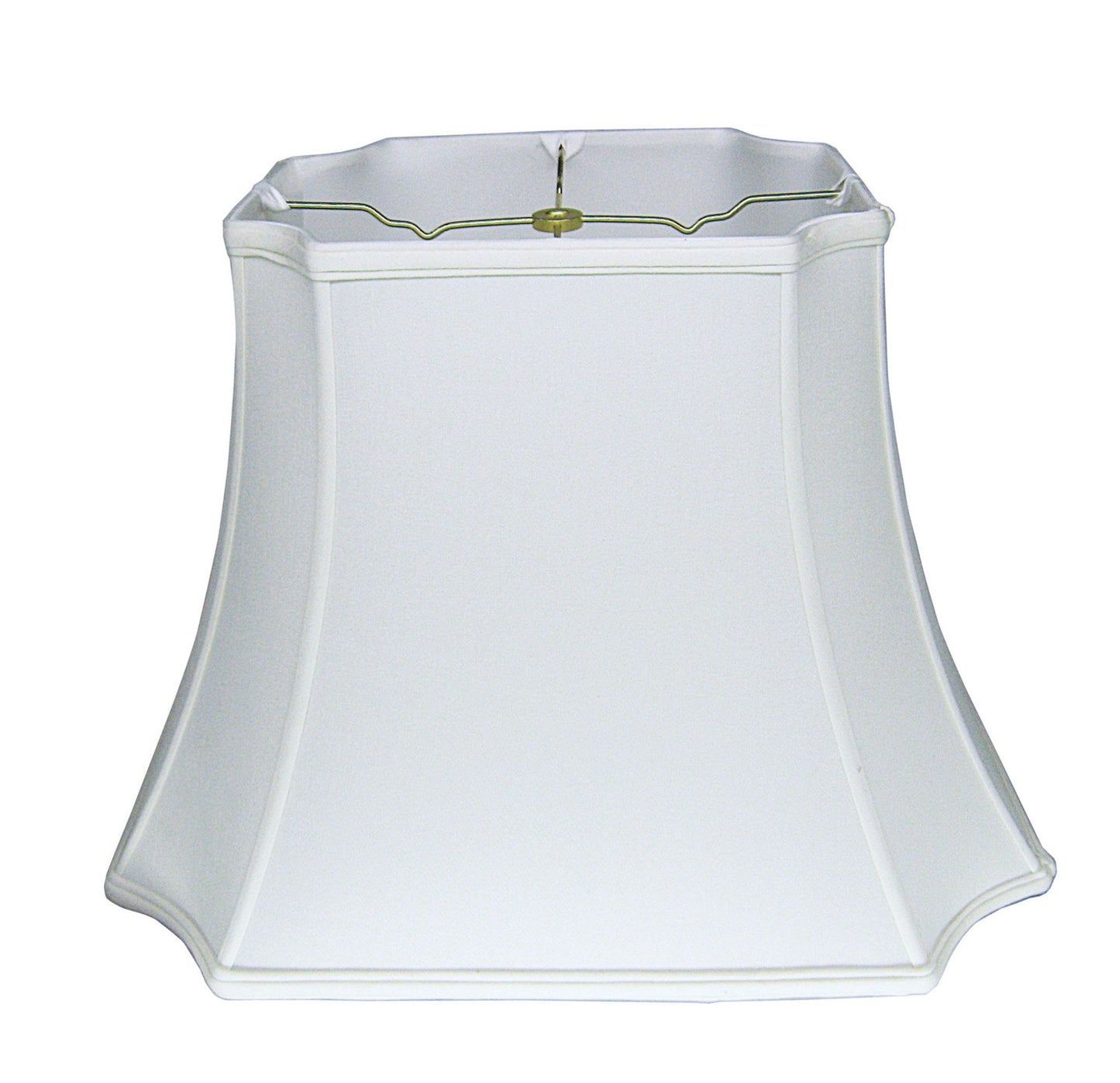 HomeRoots 11" Inverted Rectangle Shantung Lampshade in Snow Finish