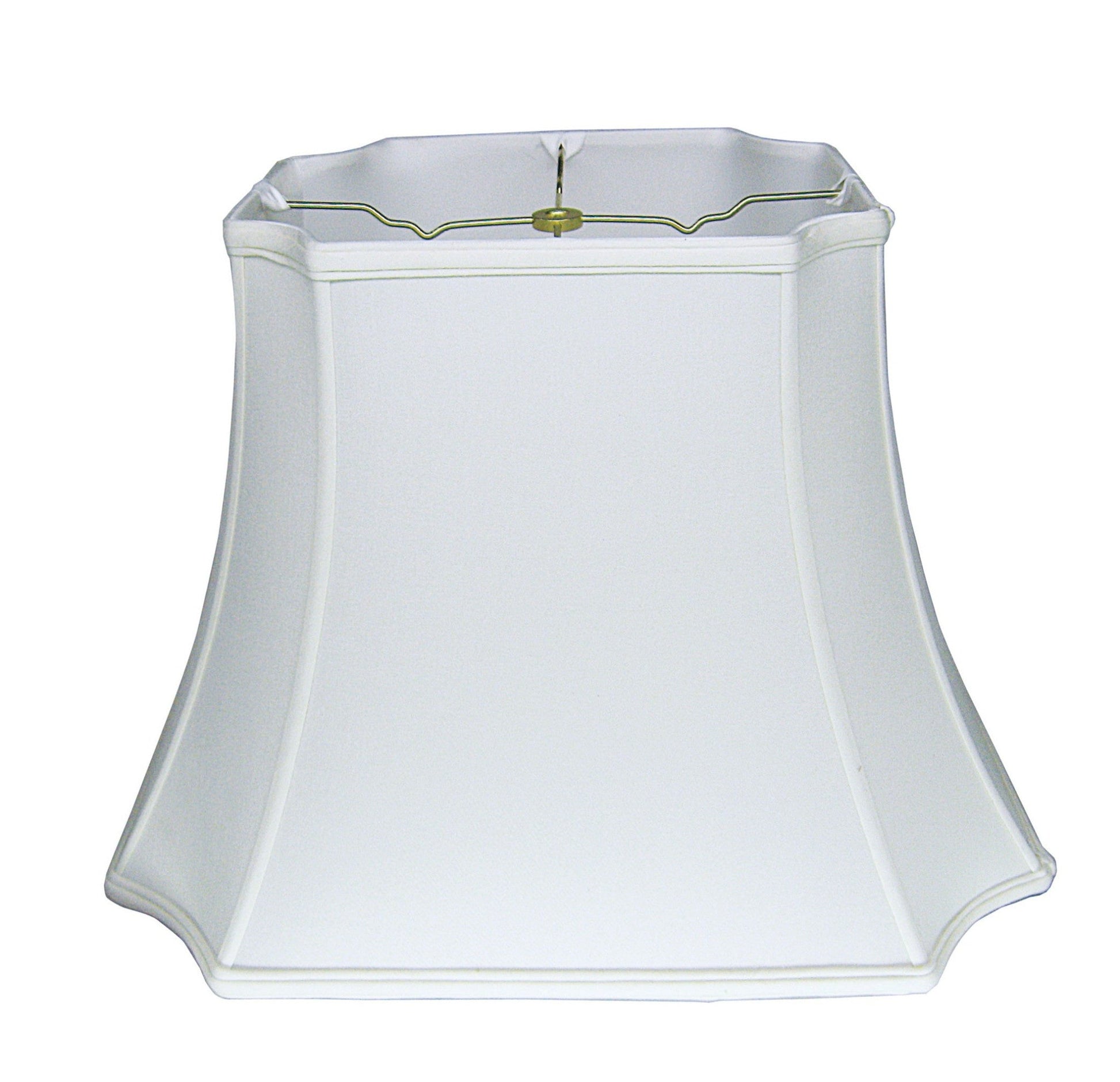 HomeRoots 11" Inverted Rectangle Shantung Lampshade in Snow Finish