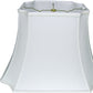 HomeRoots 11" Inverted Rectangle Shantung Lampshade in Snow Finish