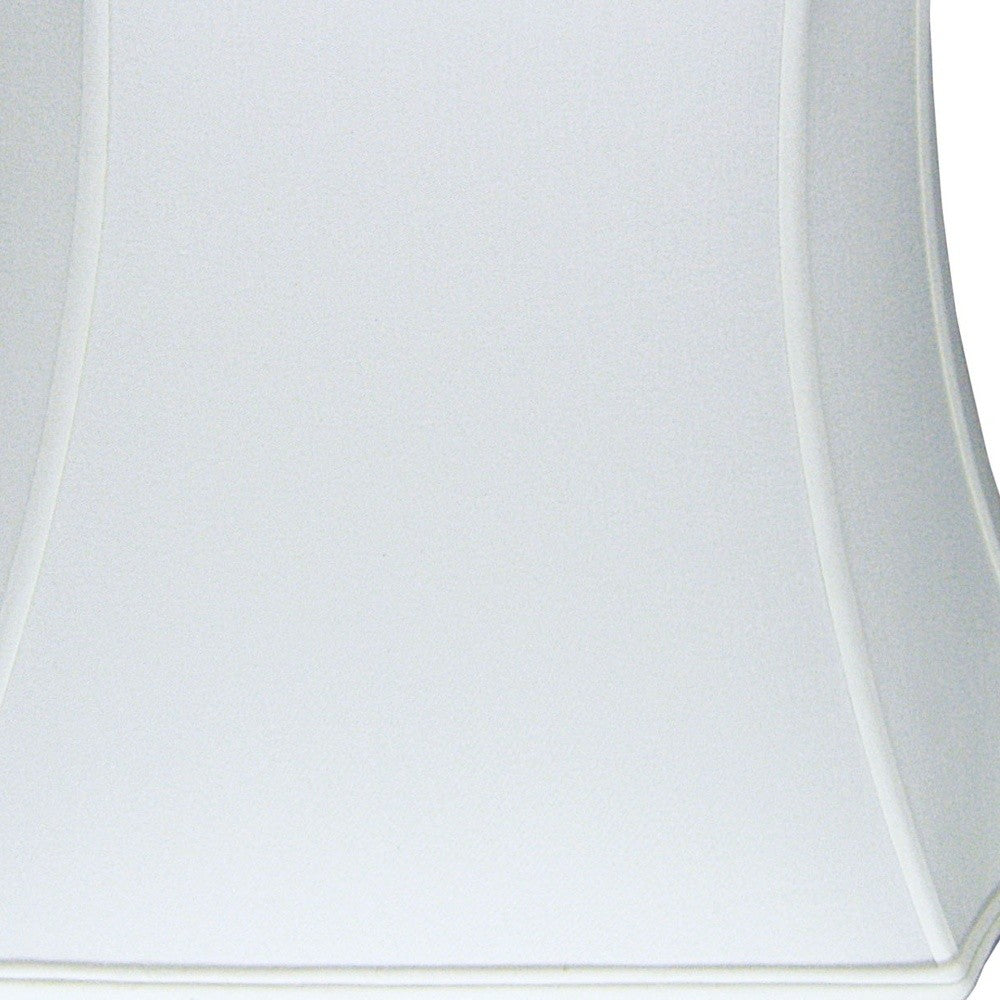 HomeRoots 11" Inverted Rectangle Shantung Lampshade in Snow Finish