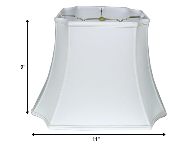 HomeRoots 11" Inverted Rectangle Shantung Lampshade in Snow Finish
