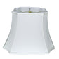 HomeRoots 11" Inverted Rectangle Shantung Lampshade in Snow Finish