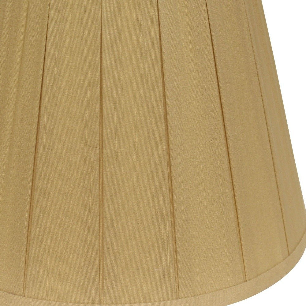 HomeRoots 11" Primrose Slanted Crimped Box Shantung Lampshade in Camel Finish