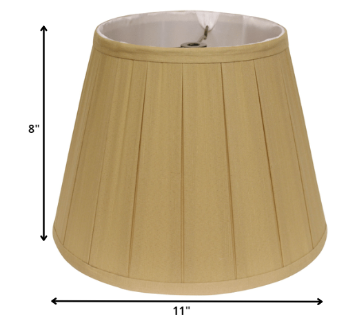 HomeRoots 11" Primrose Slanted Crimped Box Shantung Lampshade in Camel Finish