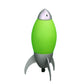 HomeRoots 11" Rocket Shaped Table Lamp With Green and Silver Finish