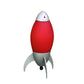 HomeRoots 11" Rocket Shaped Table Lamp With Red and Silver Finish