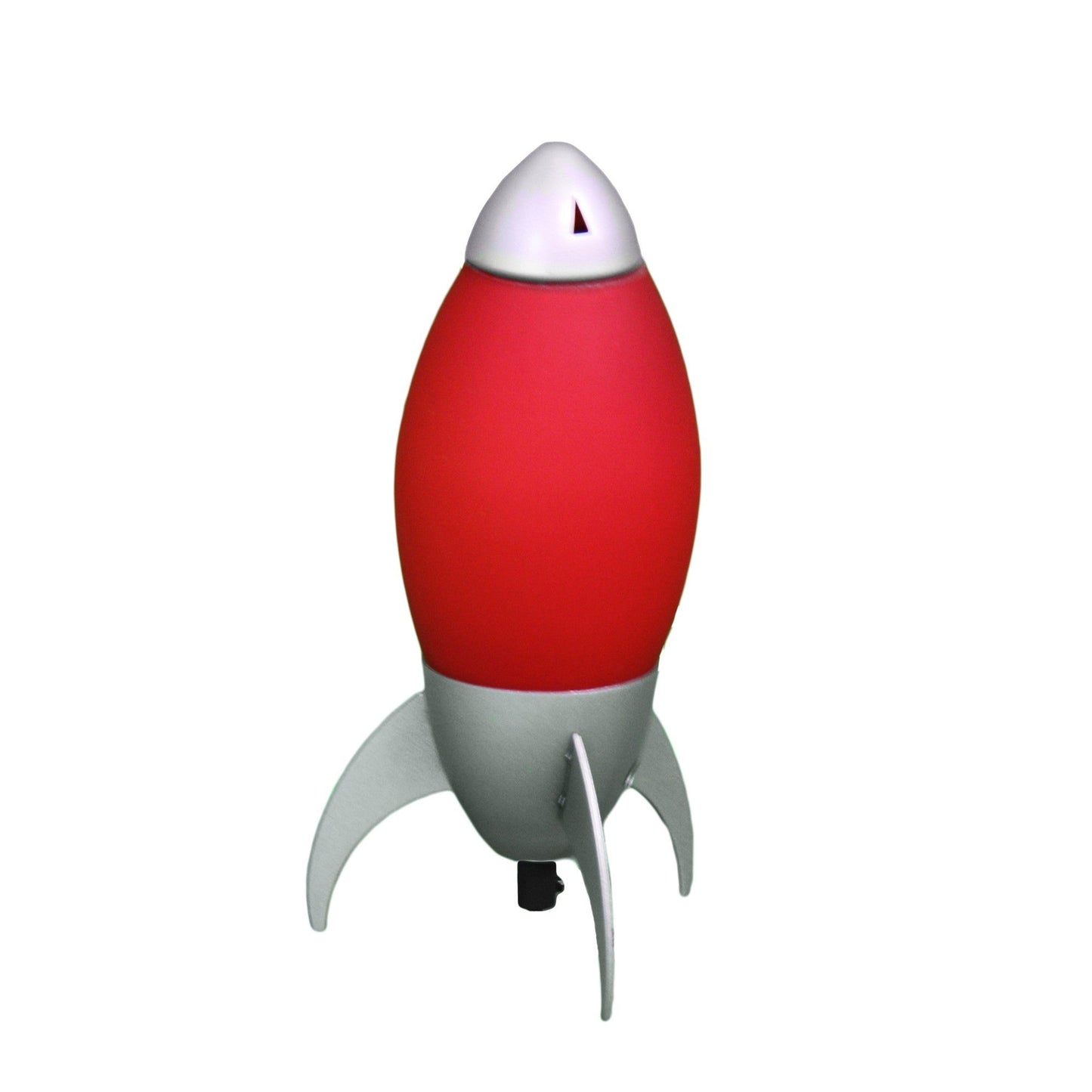 HomeRoots 11" Rocket Shaped Table Lamp With Red and Silver Finish
