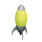 HomeRoots 11" Rocket Shaped Table Lamp in Yellow and Silver Finish