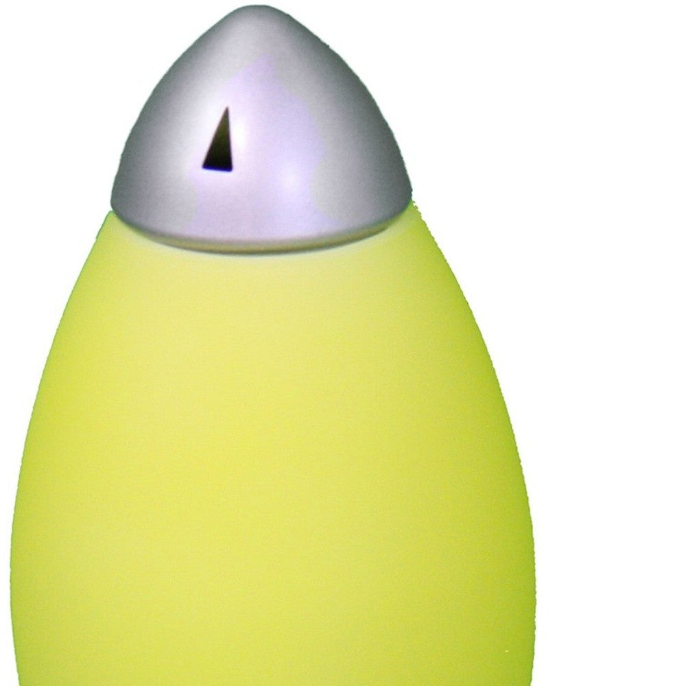 HomeRoots 11" Rocket Shaped Table Lamp in Yellow and Silver Finish