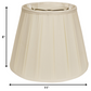 HomeRoots 11" Slanted Crimped Box Shantung Lampshade in Ivory Finish