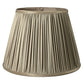 HomeRoots 11" Slanted Paperback Pleated Tafetta Lampshade in Ash Finish