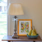 HomeRoots 11" Slanted Paperback Pleated Tafetta Lampshade in Pale Grey Finish