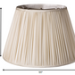 HomeRoots 11" Slanted Paperback Pleated Tafetta Lampshade in Pale Grey Finish