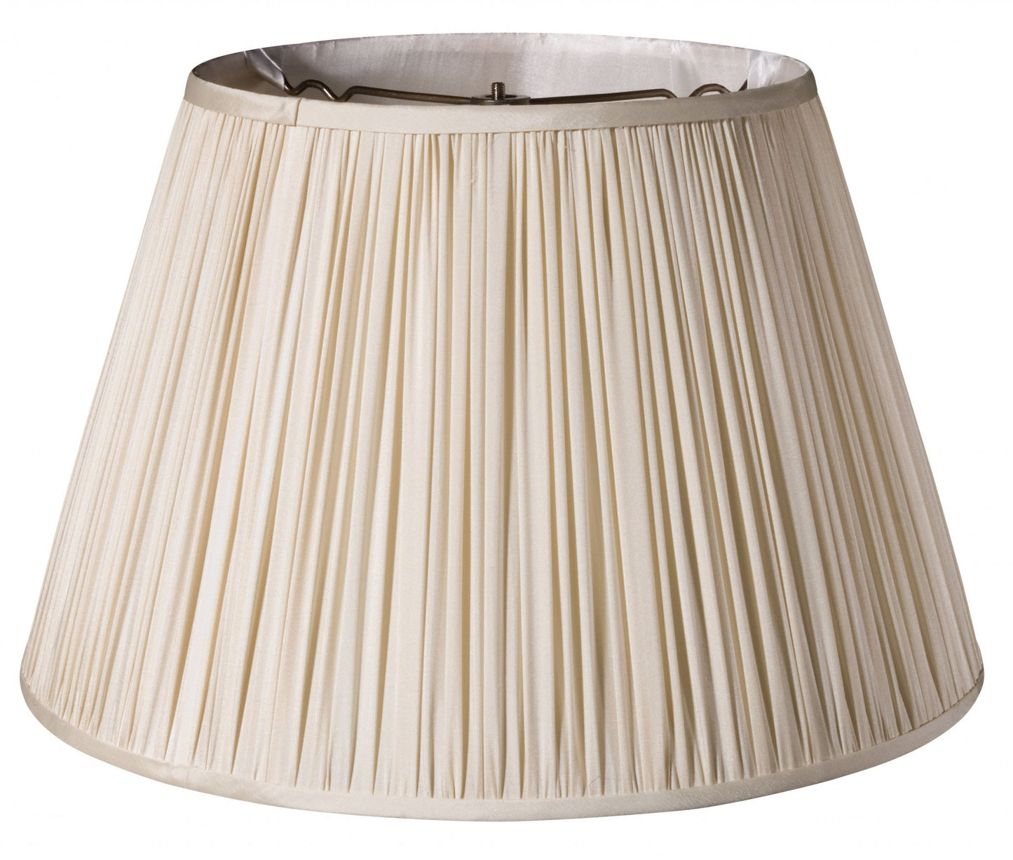 HomeRoots 11" Slanted Paperback Pleated Tafetta Lampshade in Pale Grey Finish