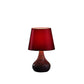 HomeRoots 11" Table Lamp With Burgundy Globe Shade and Red Finish