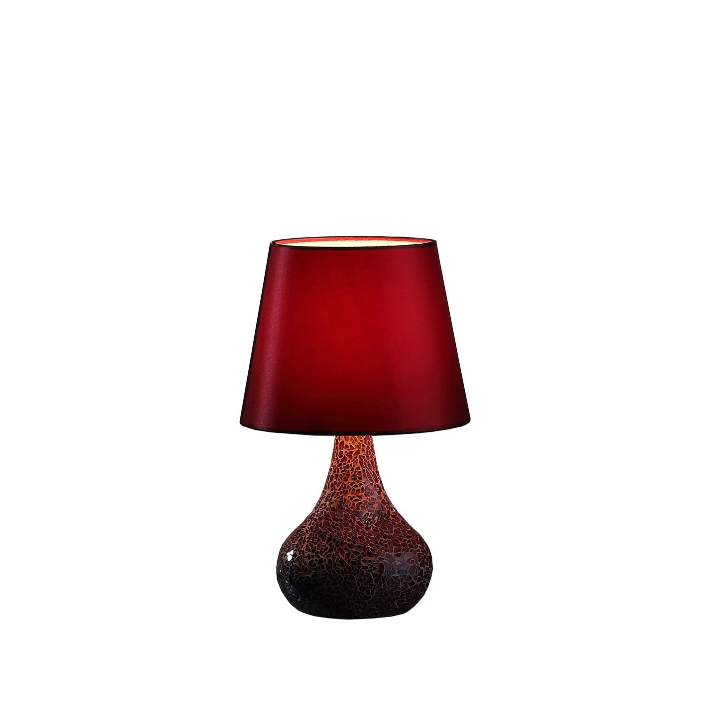 HomeRoots 11" Table Lamp With Burgundy Globe Shade and Red Finish