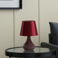 HomeRoots 11" Table Lamp With Burgundy Globe Shade and Red Finish