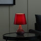 HomeRoots 11" Table Lamp With Burgundy Globe Shade and Red Finish