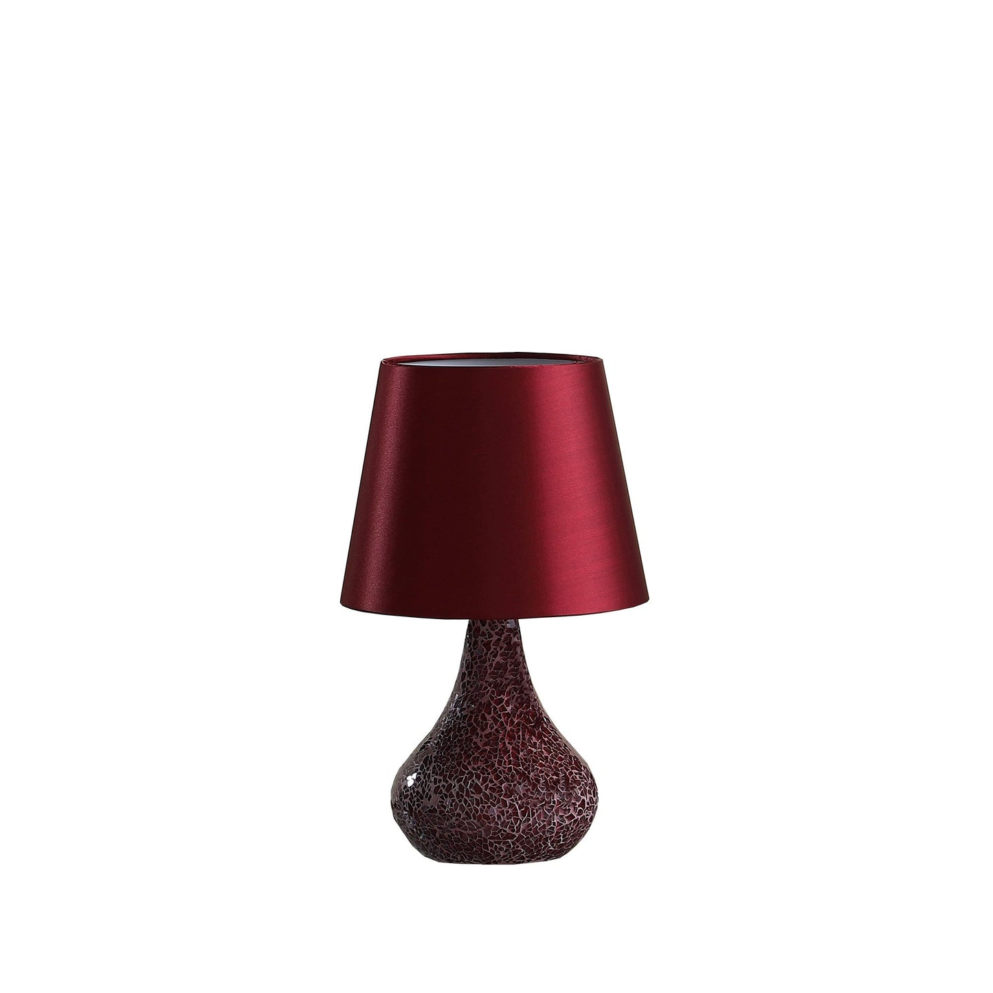 HomeRoots 11" Table Lamp With Burgundy Globe Shade and Red Finish