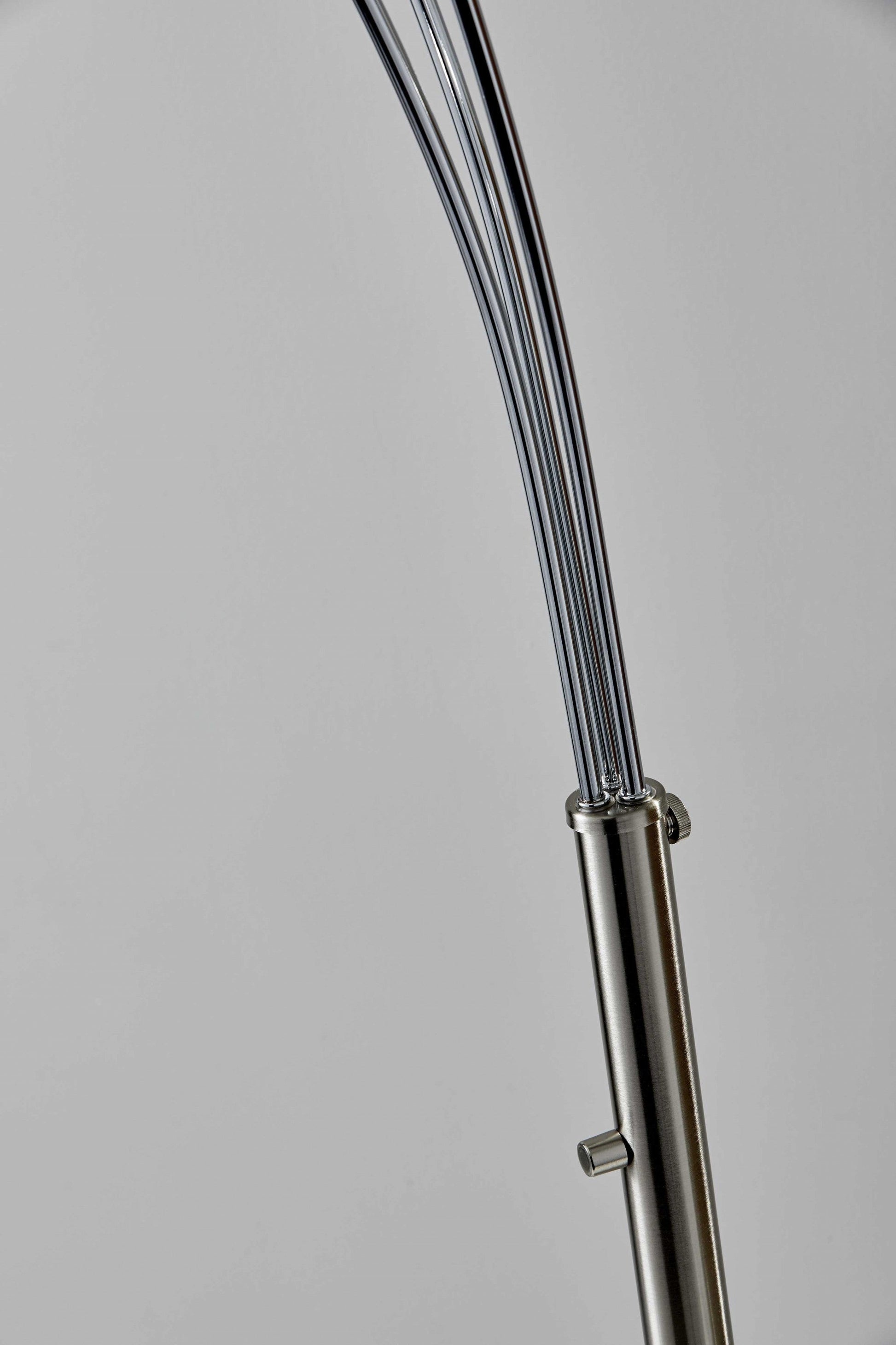 HomeRoots 11" x 46" x 82" Metal Arc Lamp With Brushed Steel Finish