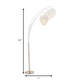 HomeRoots 11" x 46" x 82" Metal Arc Lamp With Brushed Steel Finish