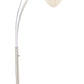 HomeRoots 11" x 46" x 82" Metal Arc Lamp With Brushed Steel Finish