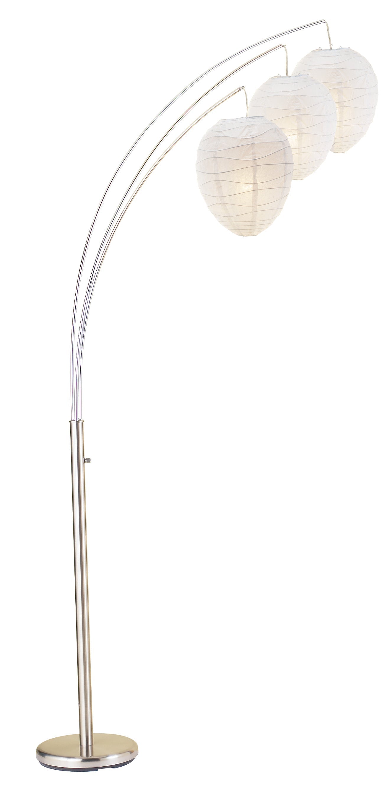 HomeRoots 11" x 46" x 82" Metal Arc Lamp With Brushed Steel Finish