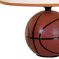 HomeRoots 12 Basketball Shaped Table Lamp With White Shade and Orange Ceramic Finish