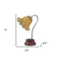 HomeRoots 12" Bedside Table Lamp With Bell Shade in Brown Finish