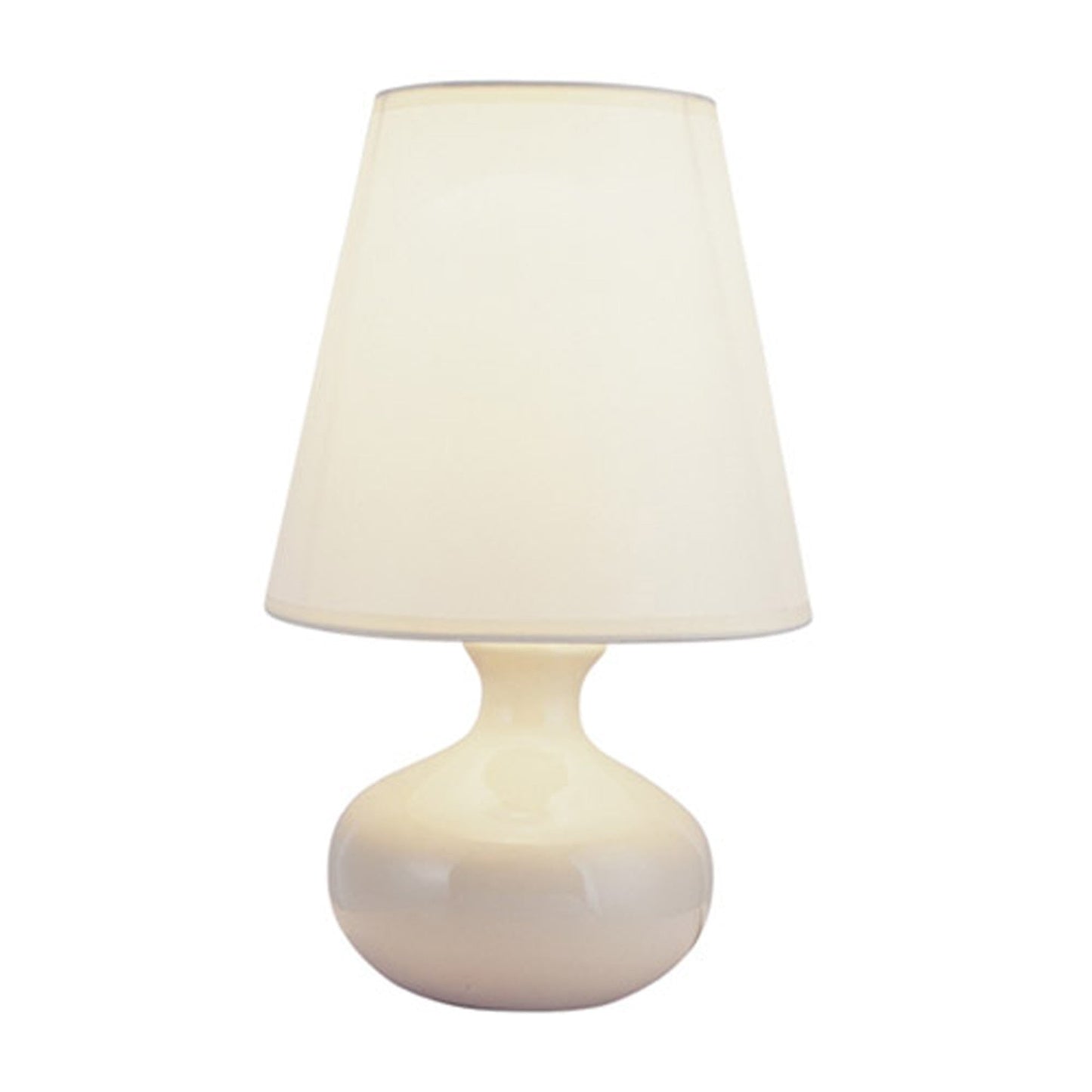 HomeRoots 12" Beige Ceramic Bedside Table Lamp With White Shade