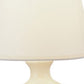 HomeRoots 12" Beige Ceramic Bedside Table Lamp With White Shade