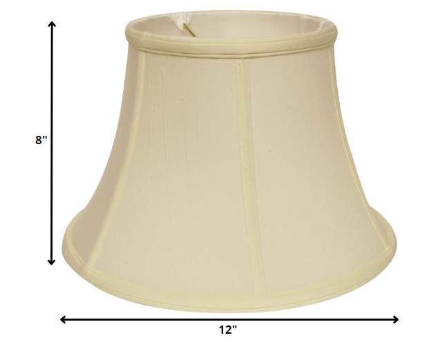 HomeRoots 12" Drum Monay Shantung Lampshade in Ivory Finish