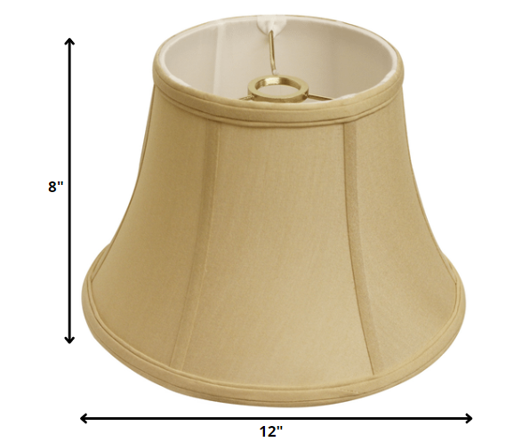 HomeRoots 12" Drum No Slub Lampshade in Pale Brown Finish