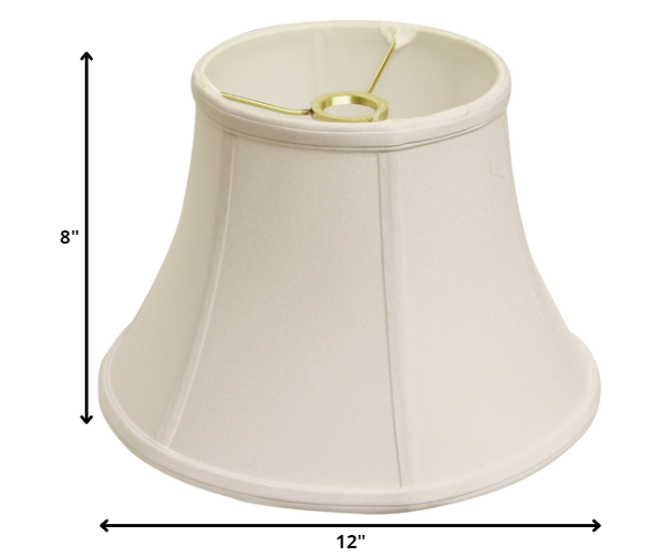 HomeRoots 12" Drum No Slub Lampshade in Snow Finish