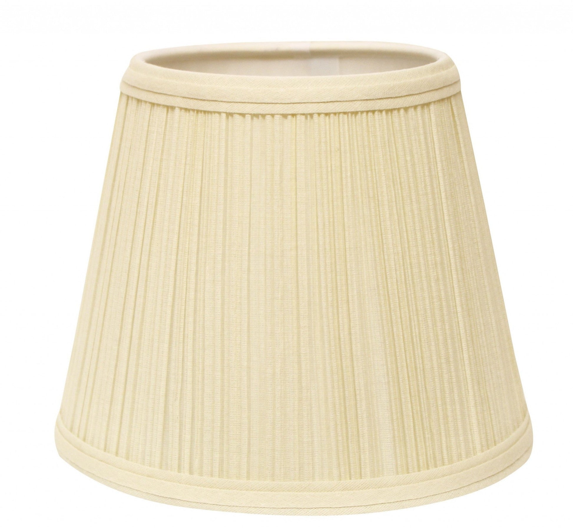 HomeRoots 12" Empire Hardback Slanted Broadcloth Lampshade in Ivory Finish
