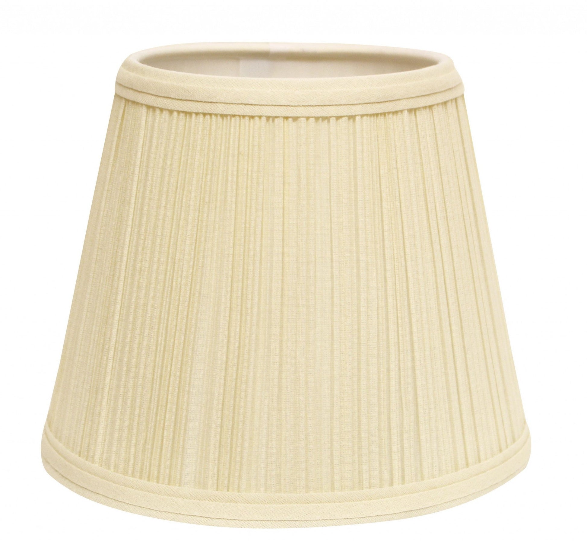 HomeRoots 12" Empire Hardback Slanted Broadcloth Lampshade in Ivory Finish