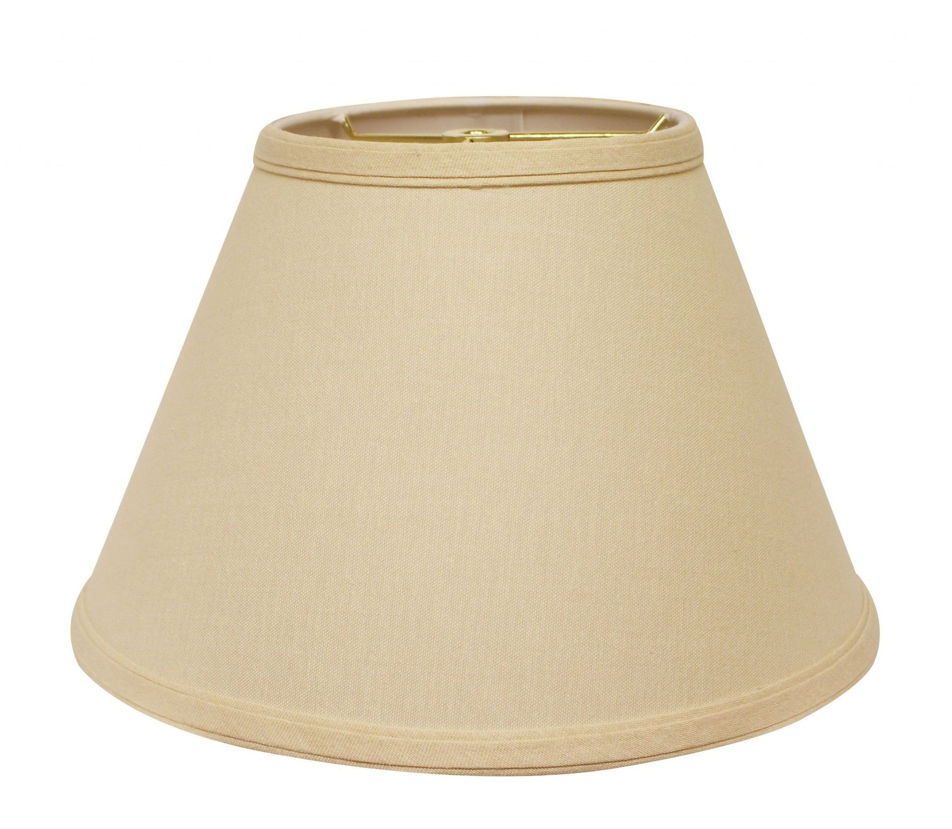 HomeRoots 12" Empire Hardback Slanted Linen Lampshade UF in Parchment Beige Finish