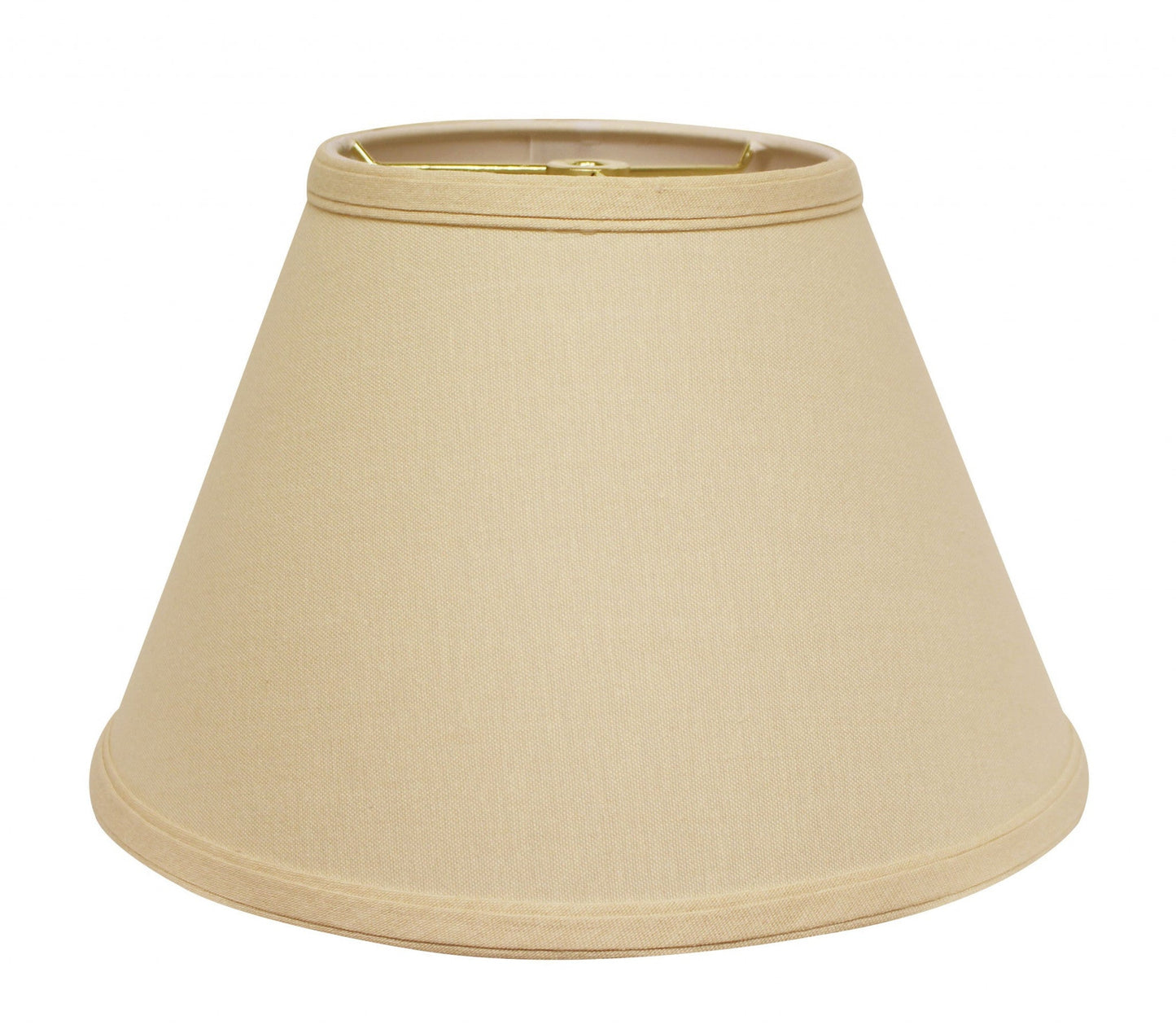 HomeRoots 12" Empire Hardback Slanted Linen Lampshade UF in Parchment Beige Finish