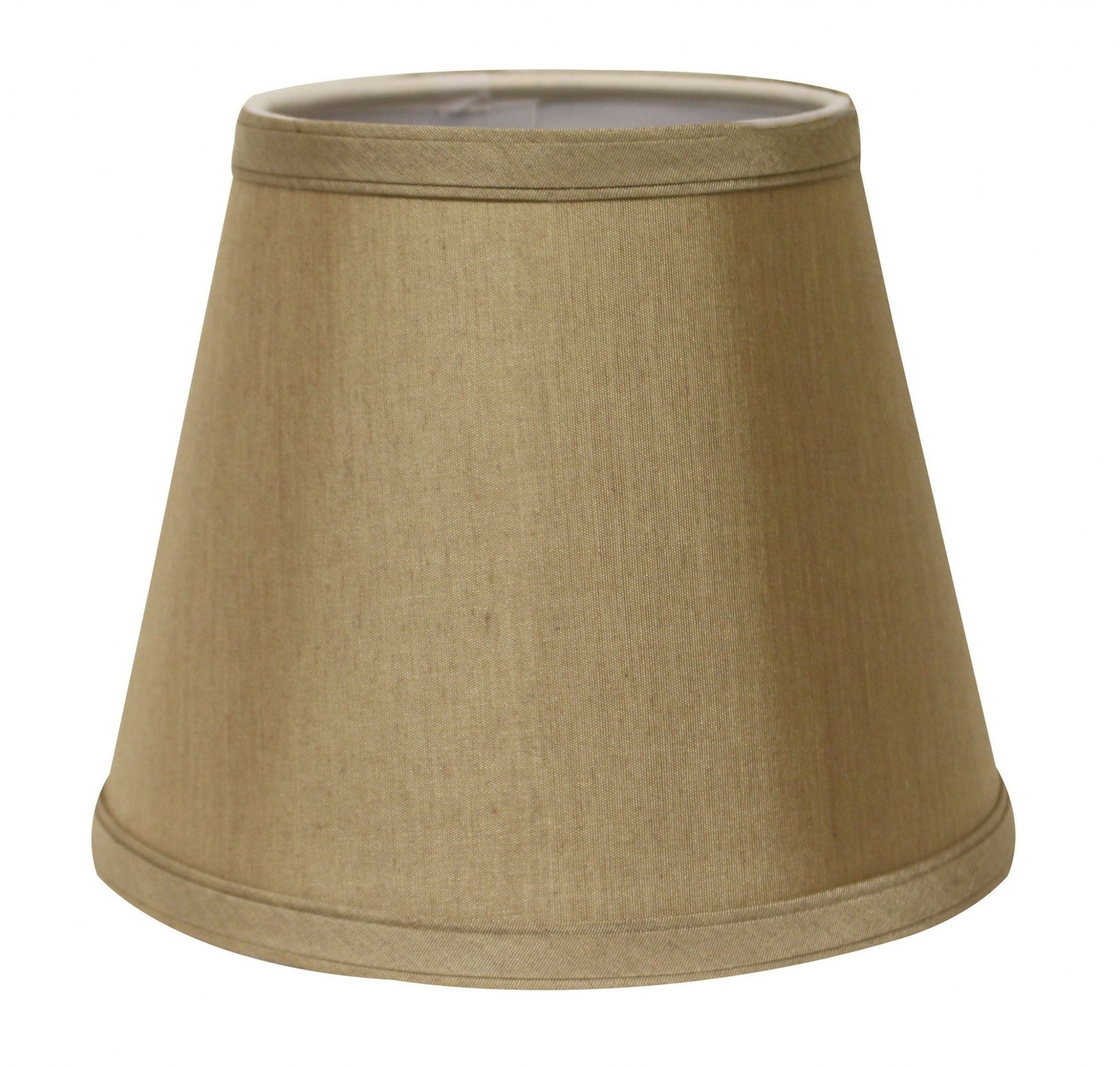 HomeRoots 12" Empire Hardback Slanted No Slub Lampshade in Pale Brown Finish