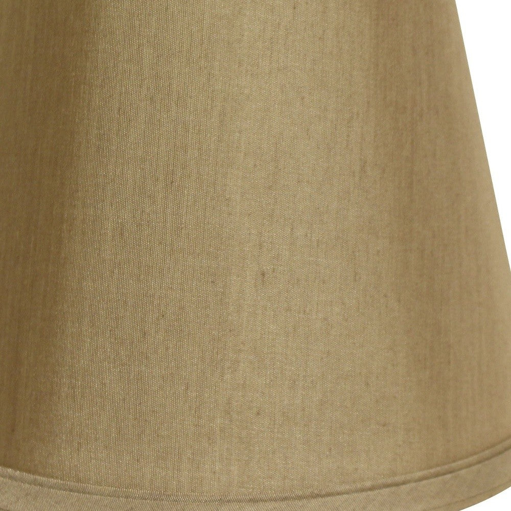 HomeRoots 12" Empire Hardback Slanted No Slub Lampshade in Pale Brown Finish