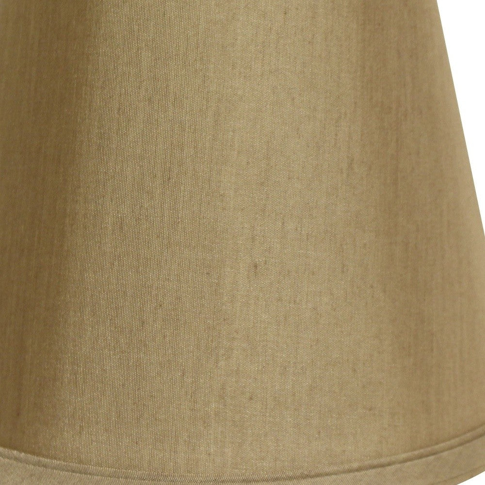 HomeRoots 12" Empire Hardback Slanted No Slub Lampshade in Pale Brown Finish