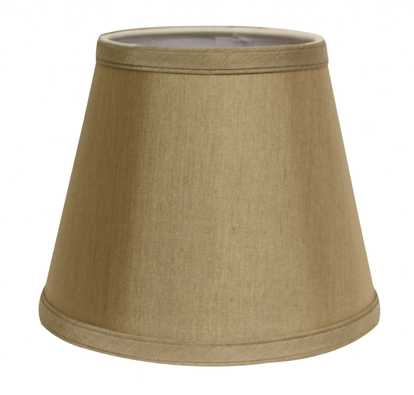 HomeRoots 12" Empire Hardback Slanted No Slub Lampshade in Pale Brown Finish