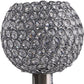 HomeRoots 12” Luxurious Crystal Ball Metal Table Lamp in Silver Finish